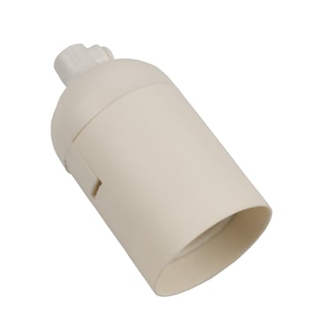 [7828112704] Normalfatning E27 plast med aflastning hvid
