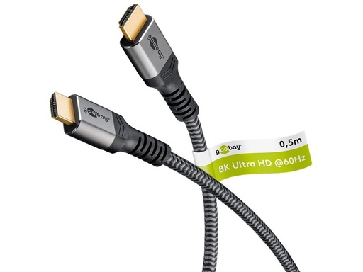 [H65547] Ultra High Speed HDMI 2.1 Kabel - 8K/60Hz - Grå (0,5m)