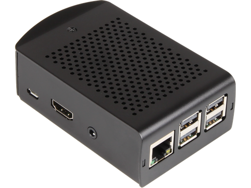[H63810] Kabinet til Raspberry 3B/3B+ - med monteringsbeslag, Sort