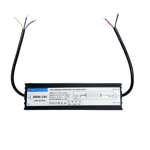 [29748-0] 200W vandtæt dæmpbar strømforsyning - 24V DC, 8.33A, Triac, IP67