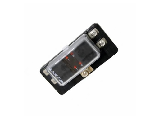 [H64935] Sikringsholderboks m. LED, for 4x19mm bilsikring, 30A, M4