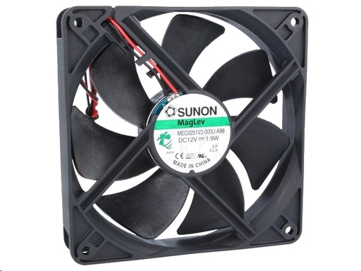 [H31302] DC blæser - 120x120x25mm 12Vdc / 1,9W Vapo, 2 ledn.
