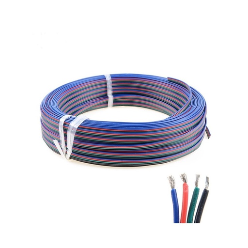 [3436-0] RGB kabel 12-24V, 4x0,5 mm², metervare (minimum 5 meter)