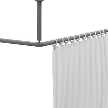 [777271200] Bruseforhængsstang m/ringe, 120x120 cm, hvid