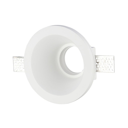 [24924-0] GU10 Gips Lampe - Rund, Hvid
