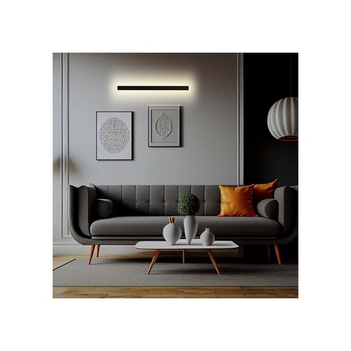 [30139-19172] 23W Lineært LED Væglys med Sort Hus, 3000K, IP65