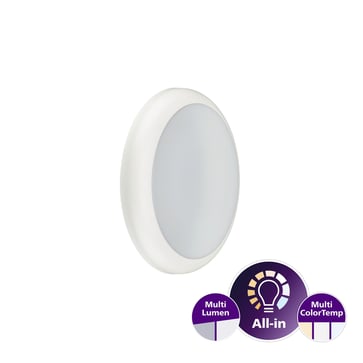 [7843155652] Philips Ledinaire Væg/Loft All-in WL070V 1100-1700lm/830-840-860 IP65 IK08 Hvid