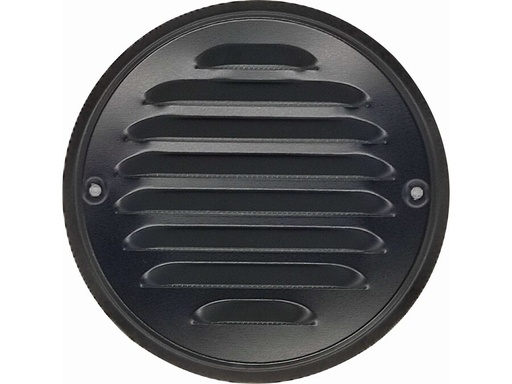 [H64912] Rund væg-ventilationsrist, rustfrit stål - Ø100mm, Sort