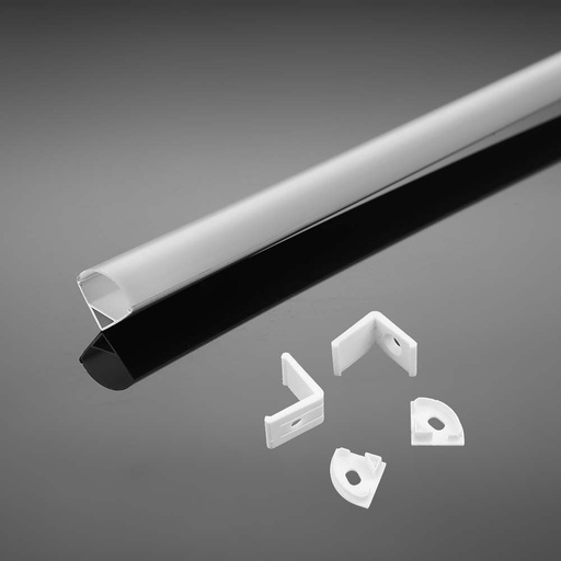 [29288-0] Monteringssæt til LED Strip PCB 12mm Hjørne, 2000x15,8x15,8mm, Hvid