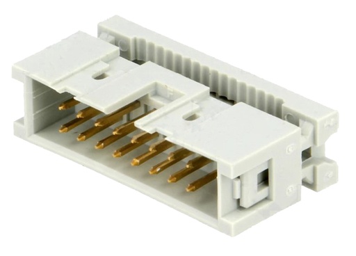 [H61472] IDC fatning til 1,27mm fladkabel - 16pol (2x8) han (2,54mm)