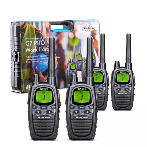 [H60094] G7 PRO PMR446 håndradio sæt (4 pak i kuffert)
