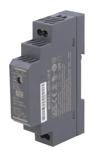[H63843] DIN-skinne strømforsyning - 5VDC / 12W (2,4A)