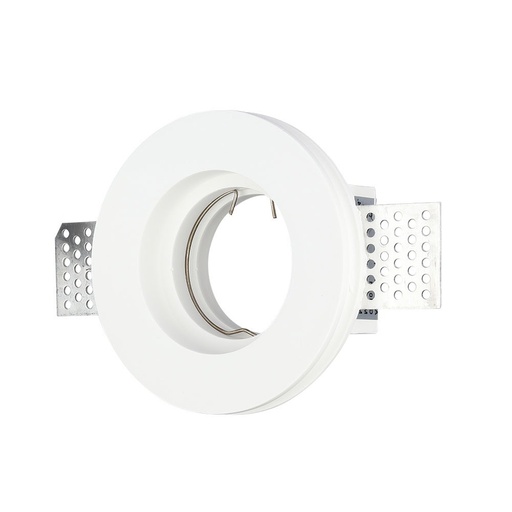 [24732-0] GU10 lampe i hvid gips, rund form - stilfuldt og moderne design til dit hjem. Energibesparende og nem at installere. Perfekt til belysning.