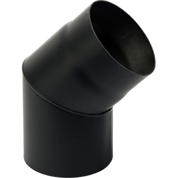 [318412130] 130 mm Metalbestos Sorte røgrør knærør 45°