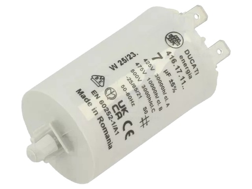 [H64802] MOTOR kondensator - 7uF / 450V, Ø36x58mm