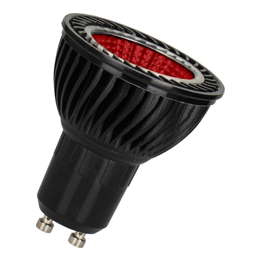 [H58553] PAR16 LED reflektorpære - 230V 5,5W 50° GU10 dæmpbar, RØD