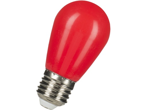 [H65241] ST45 LED partypære - 230Vac 1W, E27 sokkel, RØD