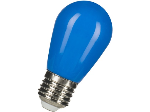 [H65243] ST45 LED partypære - 230Vac 1W, E27 sokkel, BLÅ