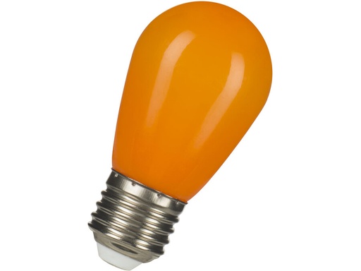 [H65245] ST45 LED partypære - 230Vac 1W, E27 sokkel, ORANGE