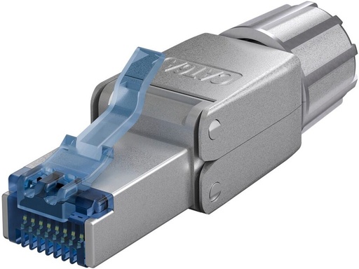 [H64693] RJ45 modularstik m. trækaflastning - CAT6a STP (værktøjsfri)