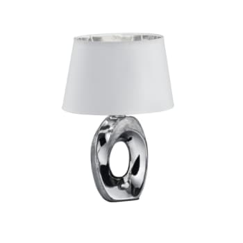 [6644101356] Taba Bordlampe 33 cm sølv/hvid