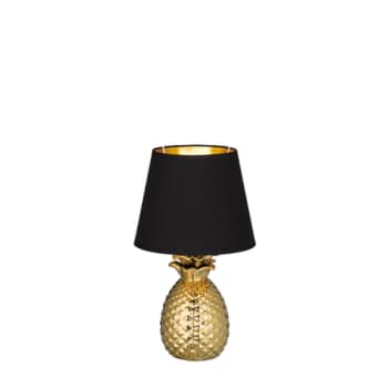 [6644102067] Pineapple Bordlampe 35 cm guld/sort