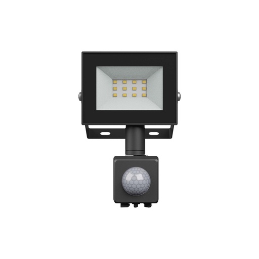 [27350-0] Noctis Lux lyskaster 10W Varm hvid IP44 sort med PIR sensor - 230V, 750lm, 94x150x53mm