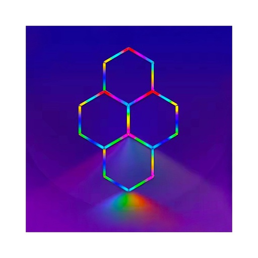 [29802-18989] Hexagon RGBIC 4 felter komplet sæt med Bluetooth controller - 64W