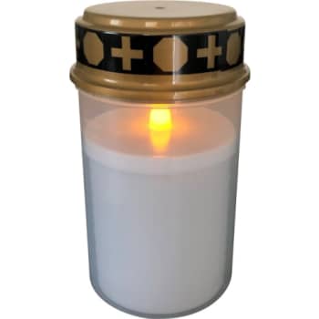 [6248003368] LED Gravlys, med sensor, Ø70 H125, bruger 2xAA batterier