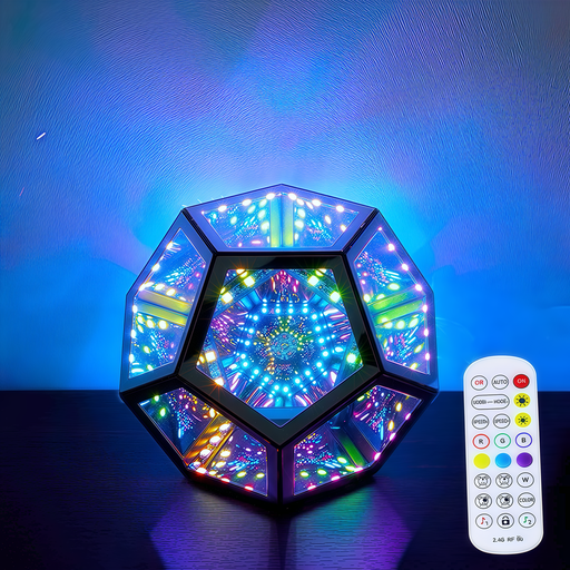 [31842-0] Infinity spejl lys - RGBW, 9W, USB tilslutning, inkl. fjernbetjening og 600lm.