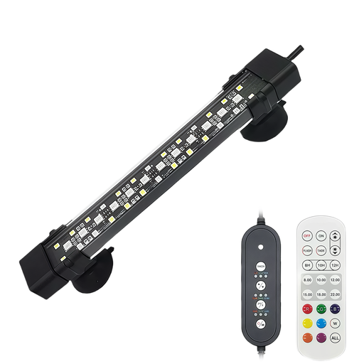 [31868-0] 20 cm akvarie armatur med 8W LED-lys i RGB+NW og IP68 beskyttelse