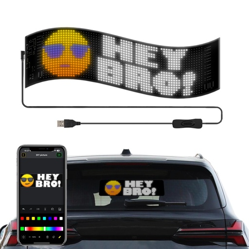 [30132-0] Pixel matrix panel 32x128 med Bluetooth og 5V USB-tilslutning til lyskunst og kreative projekter