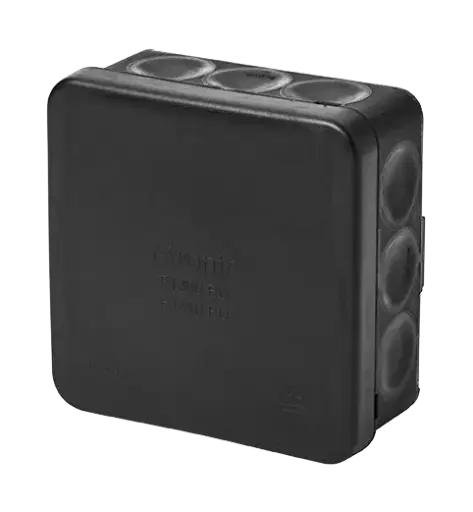 [7340487] F-9 forgreningsdåse 85x85x37mm - Sort