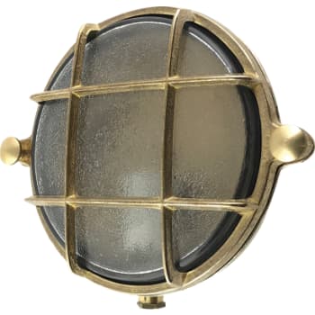 [6643001774] Andromeda 66 Rund skotlampe med gitter støbt messing IP64