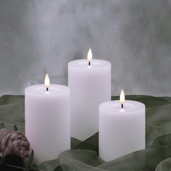 [6648002765] Hvide - RIFLEDE Led Vokslys, 3 pak, Med 3D flamme og timer, IP20