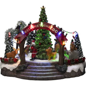 [6648704005] Silhuet Julemotiv Zoo 19 varmhvide LED musik