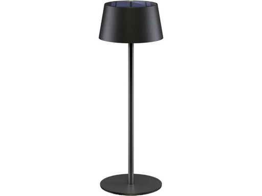 [H64214] Trådløs LED solar bordlampe, sort (IP44)