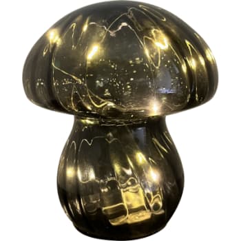 [6648002707] Mushroom Lamp, I grønt glas, Med 6H On/18H Off timer funktion