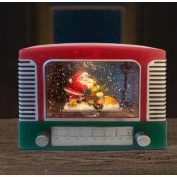 [6248004765] Glitter Radio. måler 17x13,5x7,5 cm 3xAA batterier. Med timer.