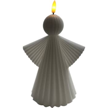 [6648002736] Voks Engel, Hvid voks med 3D flamme, og timer, IP20