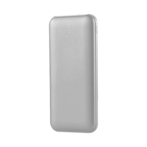 [26270-0] 10.000mAh Powerbank med 2A output, inkl. 30 cm sølvfarvet Type C kabel