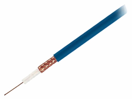 [H65983] RG59-flex kabel- 0,22mm² trådet OFC, Blå (metervare)