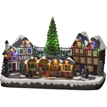 [6648703996] Silhuet Julemarked 28 varmhvide LED musik