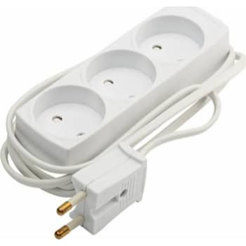 [6228215820] 3-stikdåse u/jord hvid 1,5m 230V 10A