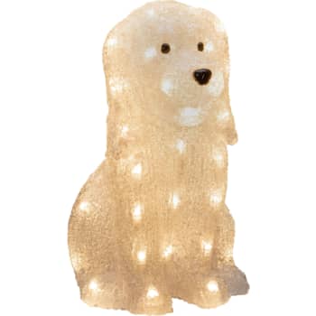 [6648703307] Konstsmide Siddende hund i akryl, 40 varmhvide LED, højde 31 cm.
