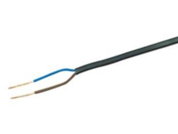 [H25419] Plastkappeledning - 2x0,75mm² PKLF flad, Sort (metervare)