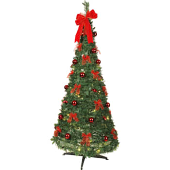 [6248004176] Star Trading Pop-Up-Tree Pop-Up Træ med rød pynt og LED lys