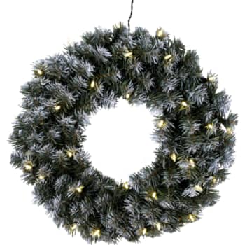 [6248004312] Star Trading Edmonton Gran Krans med Sne 50 cm 30LED