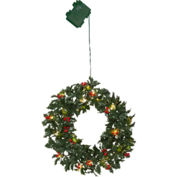 [6248005049] HOLLY JULEKRANS m/lys til batteri