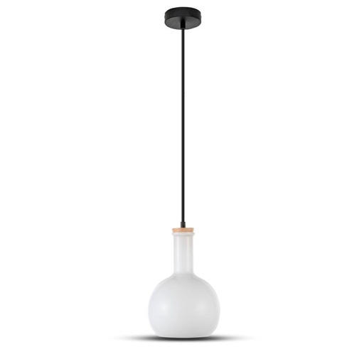 [24804-0] Hvid glaspendel lampe - elegant belysning til ethvert rum